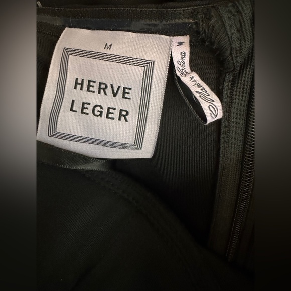 Herve Leger Black Off-Shoulder Jumpsuit - Picture 15 of 16